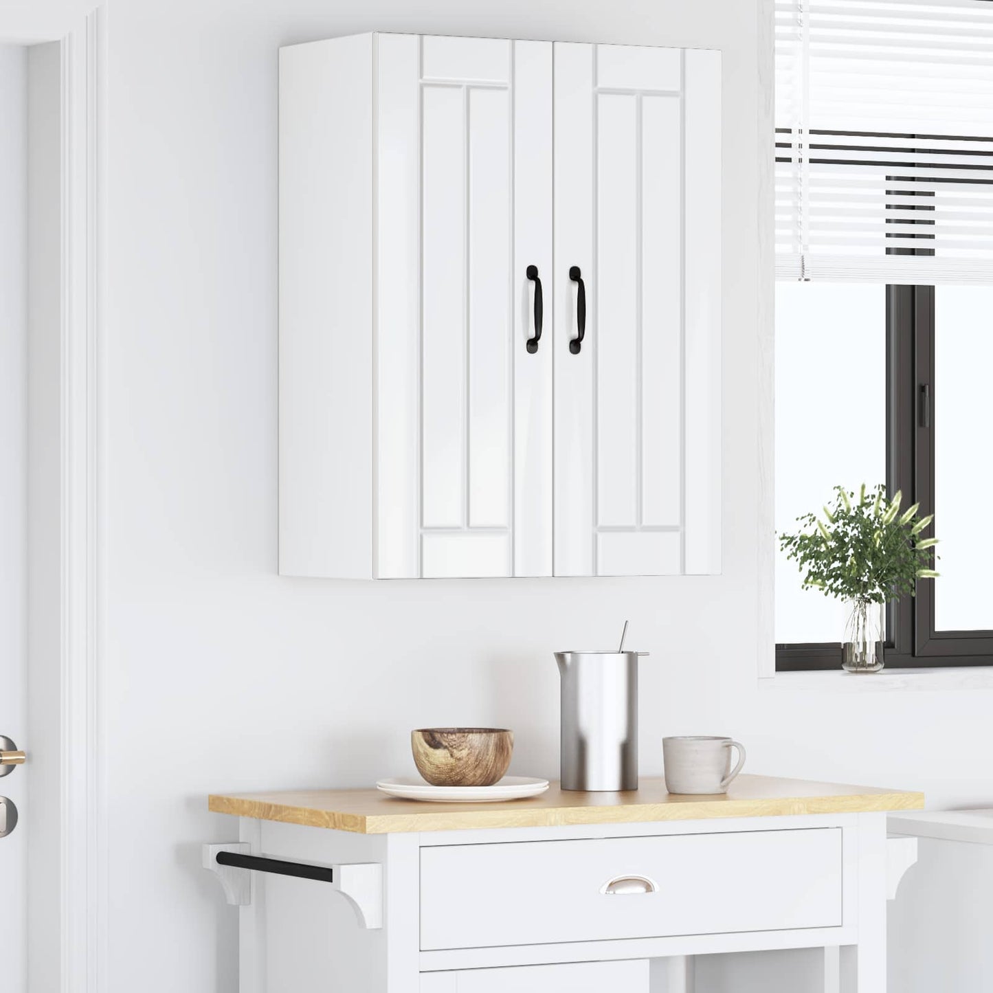 Wall Cabinet LUCCA 2 pcs High Gloss White 30 x 31 x 80 cm