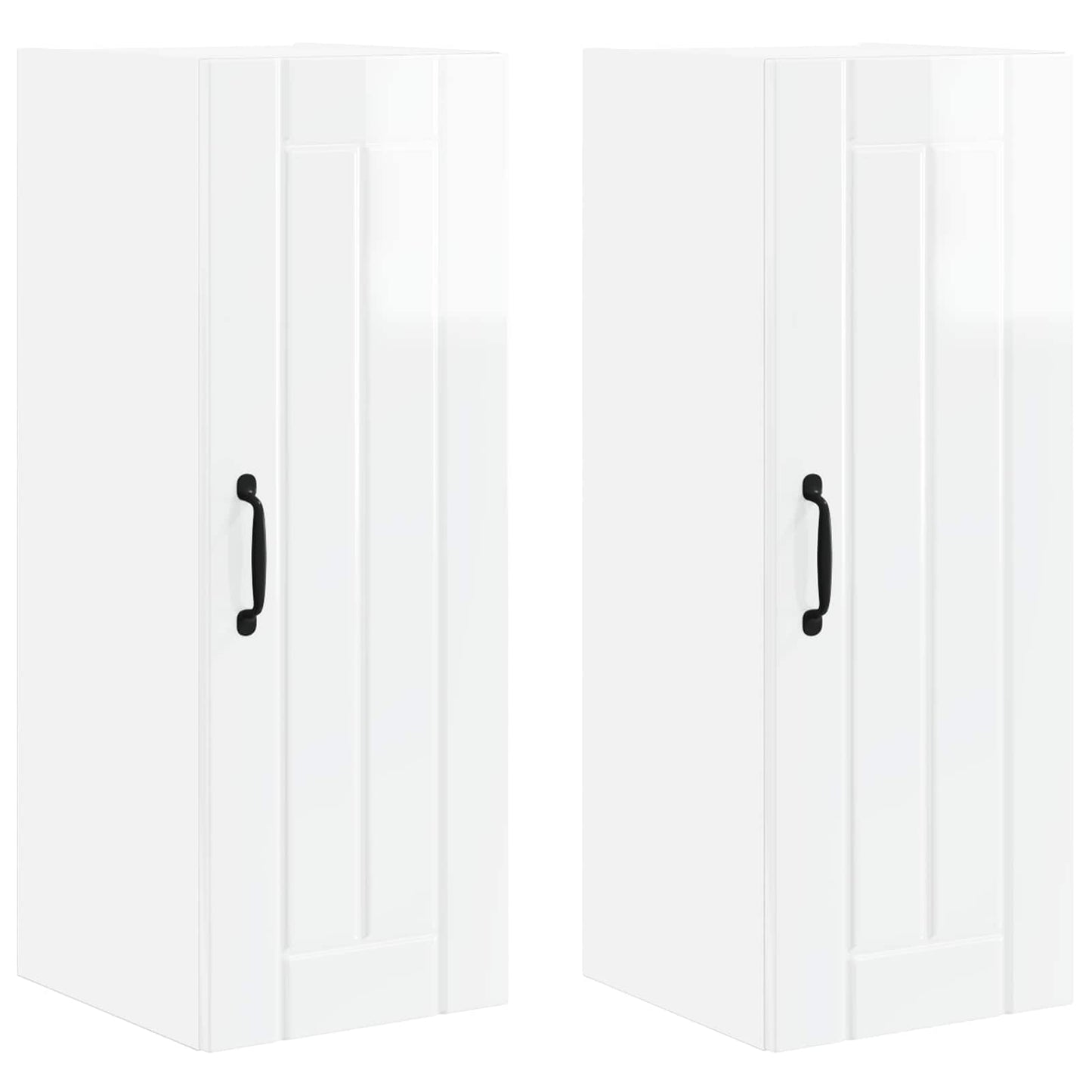 Wall Cabinet LUCCA 2 pcs High Gloss White 30 x 31 x 80 cm