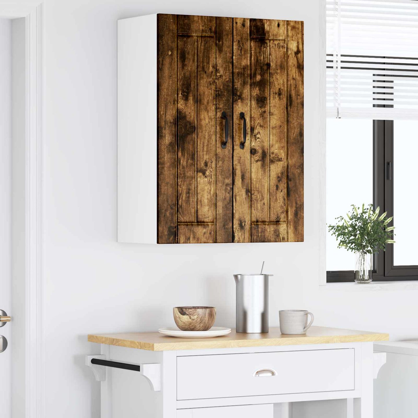 Wall Cabinet LUCCA 2 pcs Smoked Oak Engineered Wood