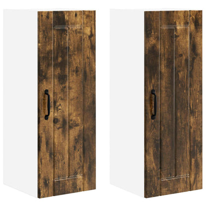 Wall Cabinet LUCCA 2 pcs Smoked Oak Engineered Wood