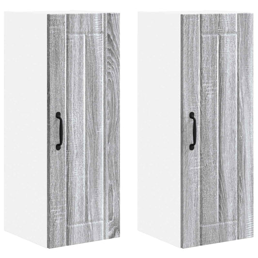 Wall Cabinet LUCCA 2 pcs Grey Sonoma Engineered Wood