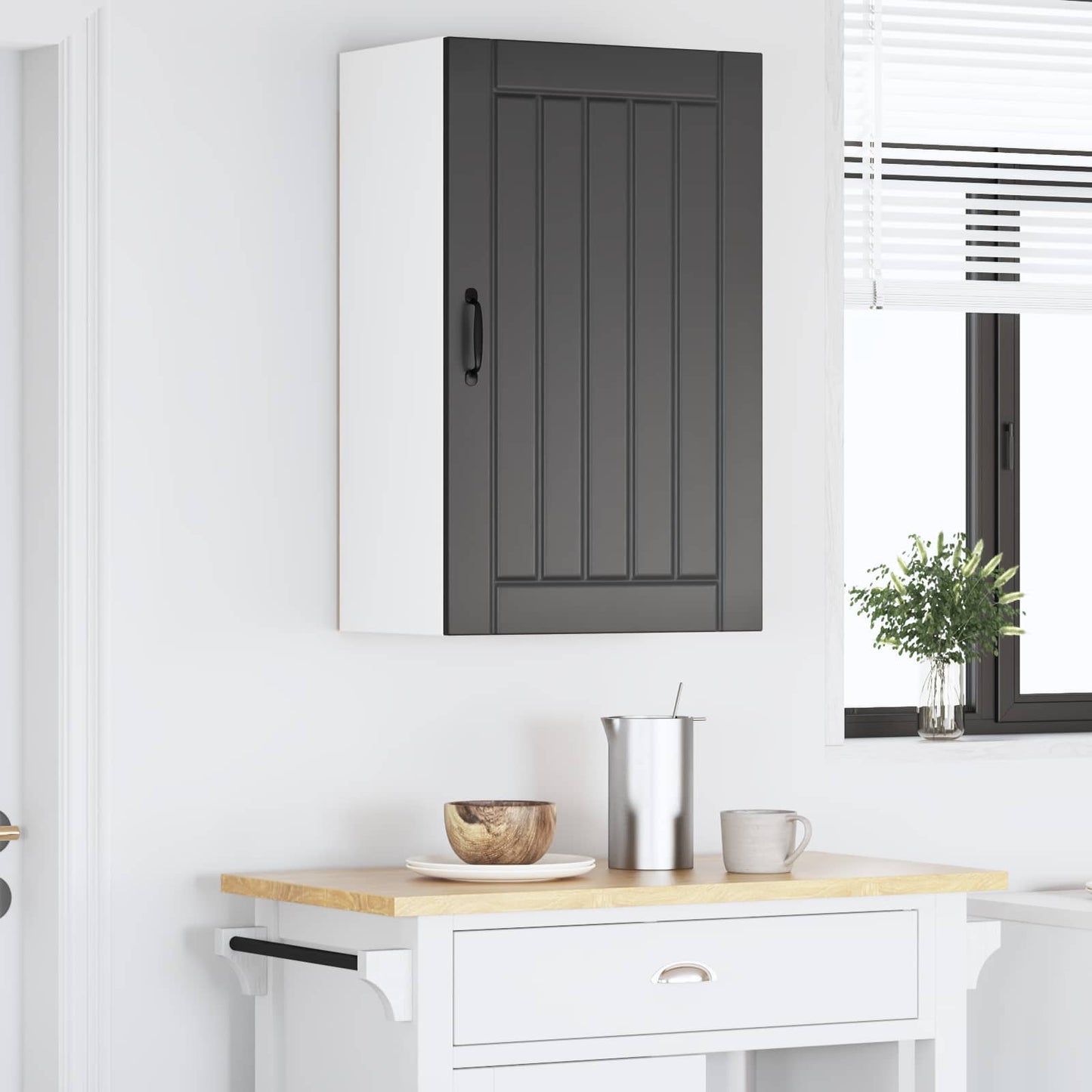 Wall Cabinet LUCCA Black 50 x 31 x 80 cm Engineered Wood