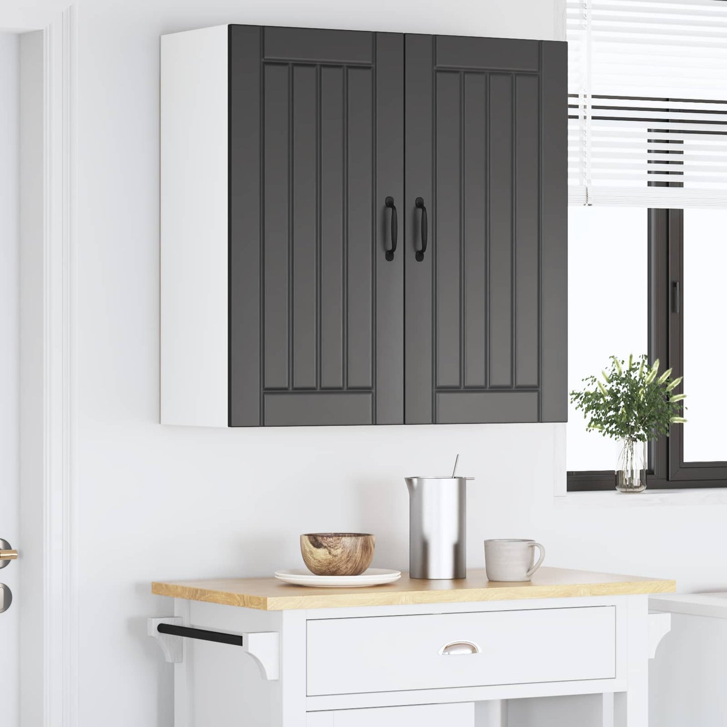 Wall Cabinet LUCCA Black 80 x 31 x 80 cm Engineered Wood