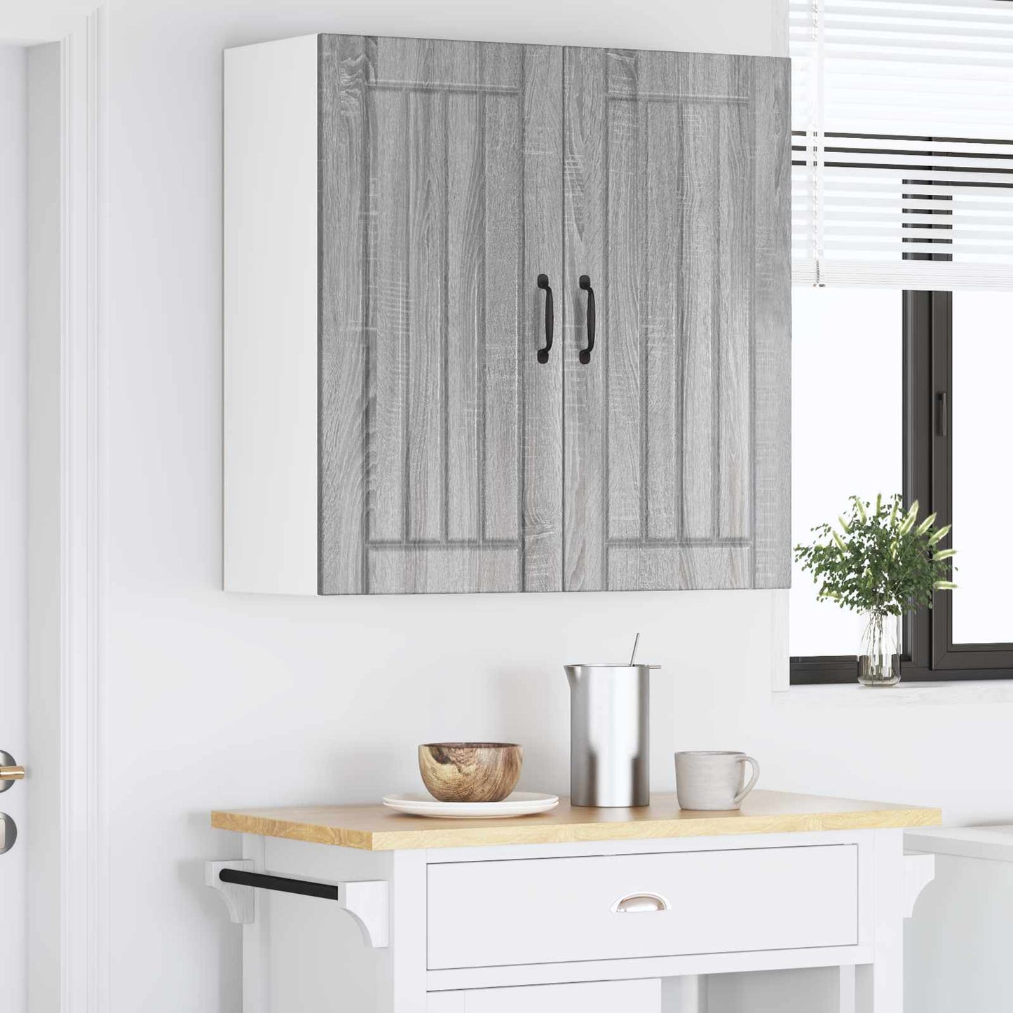 Wall Cabinet LUCCA Grey Sonoma 80 x 31 x 80 cm Engineered Wood