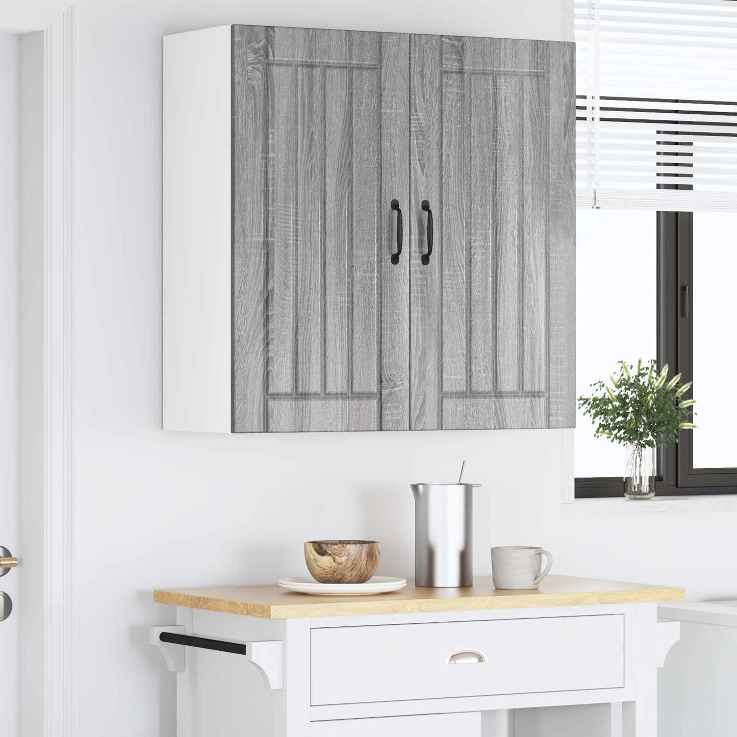 Wall Cabinet LUCCA Grey Sonoma 80 x 31 x 80 cm Engineered Wood