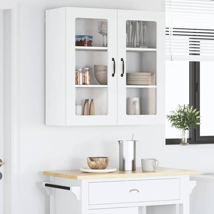 Wall Glass Cabinet LUCCA White 80 x 31 x 80 cm Engineered Wood