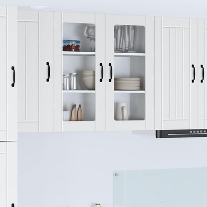 Wall Glass Cabinet LUCCA White 80 x 31 x 80 cm Engineered Wood