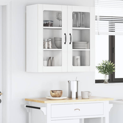 Wall Glass Cabinet LUCCA White 80 x 31 x 80 cm Engineered Wood