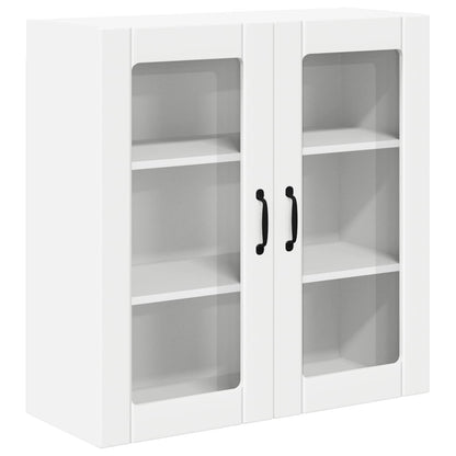 Wall Glass Cabinet LUCCA White 80 x 31 x 80 cm Engineered Wood
