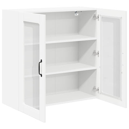 Wall Glass Cabinet LUCCA White 80 x 31 x 80 cm Engineered Wood