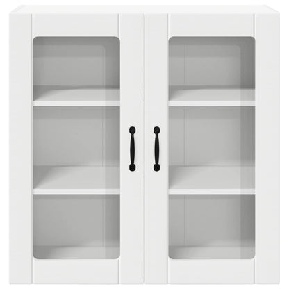Wall Glass Cabinet LUCCA White 80 x 31 x 80 cm Engineered Wood