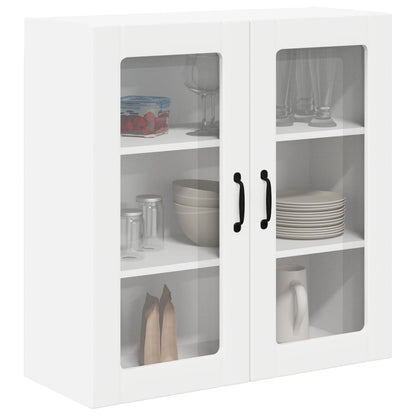 Wall Glass Cabinet LUCCA White 80 x 31 x 80 cm Engineered Wood