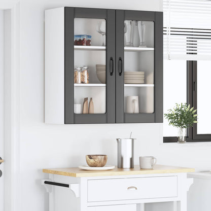 Wall Glass Cabinet LUCCA Black 80 x 31 x 80 cm Engineered Wood
