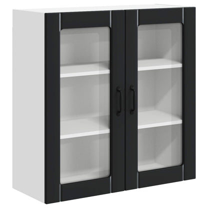 Wall Glass Cabinet LUCCA Black 80 x 31 x 80 cm Engineered Wood