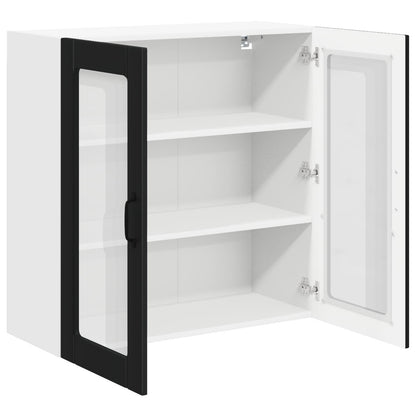 Wall Glass Cabinet LUCCA Black 80 x 31 x 80 cm Engineered Wood