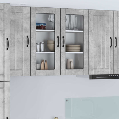 Wall Glass Cabinet LUCCA Concrete Grey 80 x 31 x 80 cm