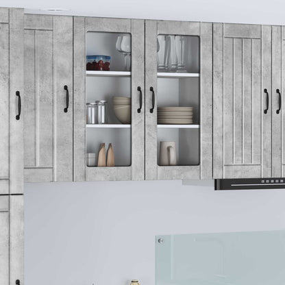Wall Glass Cabinet LUCCA Concrete Grey 80 x 31 x 80 cm