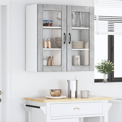 Wall Glass Cabinet LUCCA Concrete Grey 80 x 31 x 80 cm