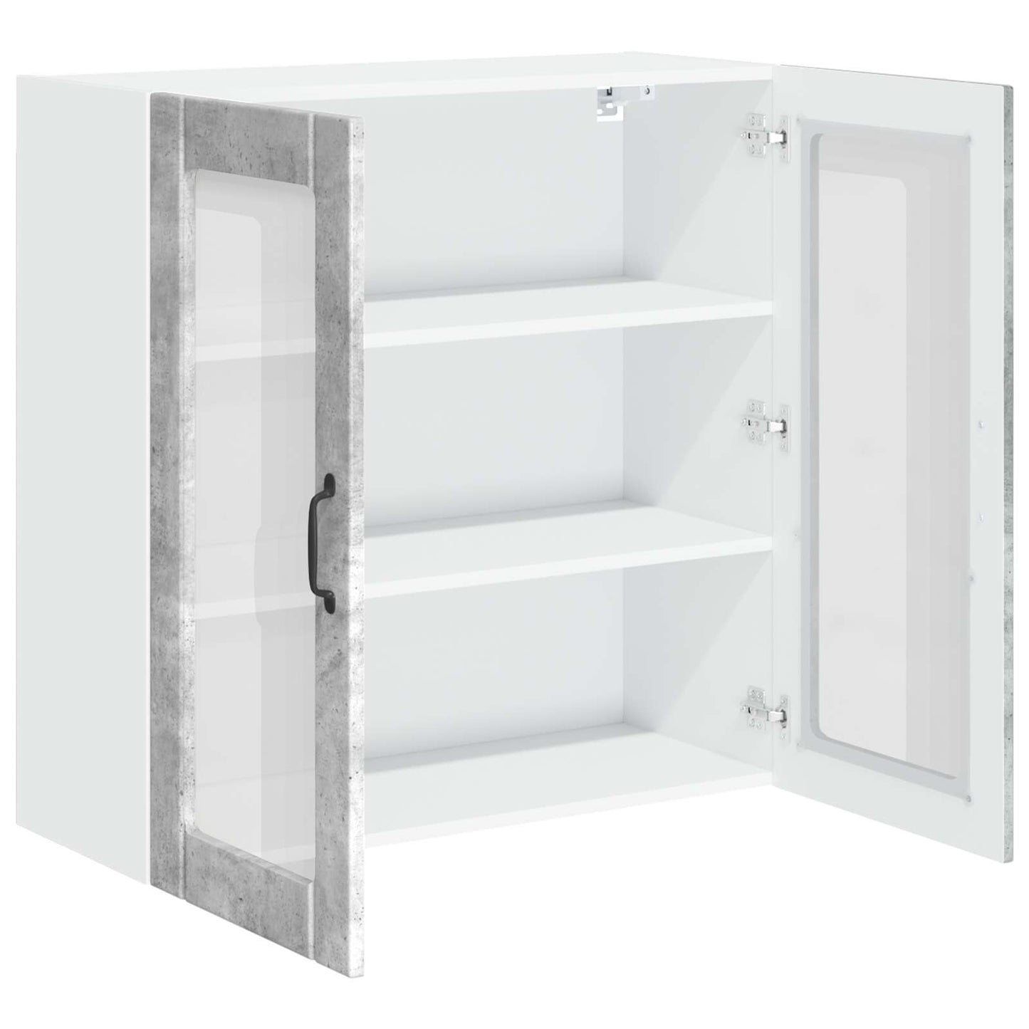 Wall Glass Cabinet LUCCA Concrete Grey 80 x 31 x 80 cm