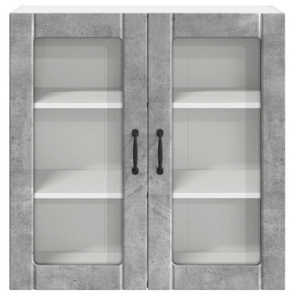 Wall Glass Cabinet LUCCA Concrete Grey 80 x 31 x 80 cm