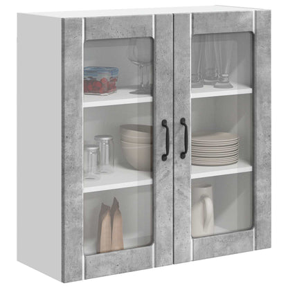 Wall Glass Cabinet LUCCA Concrete Grey 80 x 31 x 80 cm