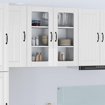 Wall Glass Cabinet LUCCA High Gloss White 80 x 31 x 80 cm