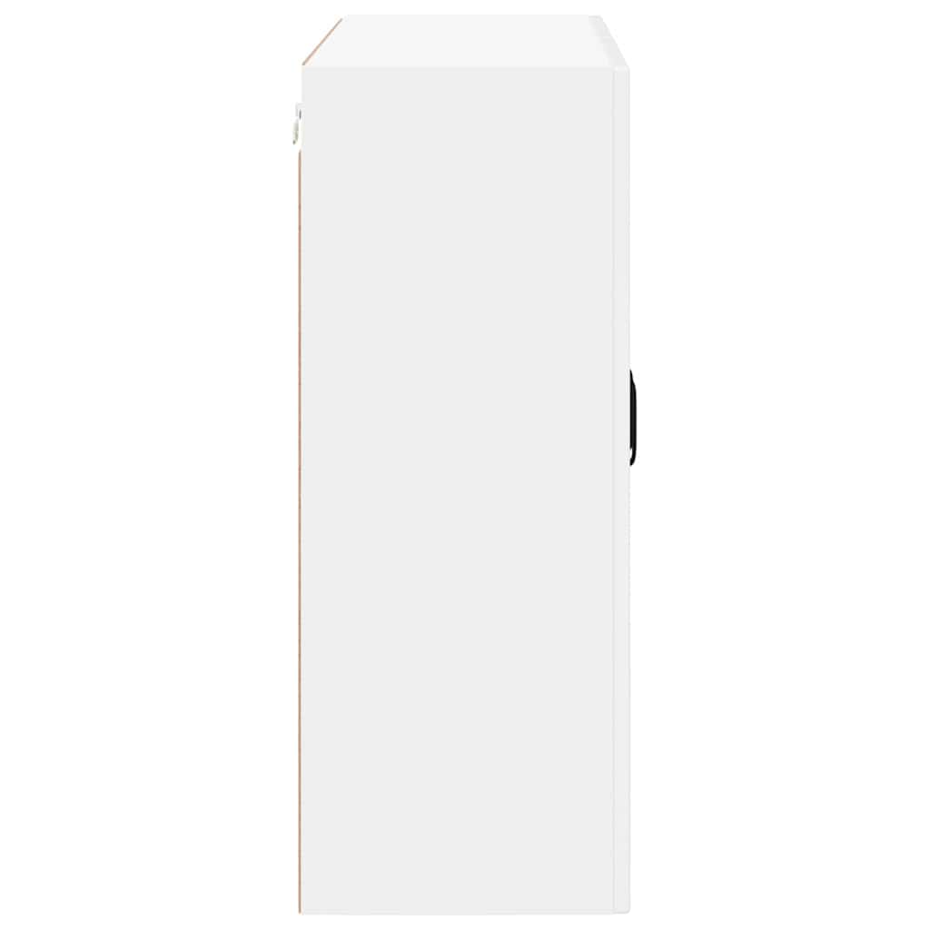 Wall Glass Cabinet LUCCA High Gloss White 80 x 31 x 80 cm