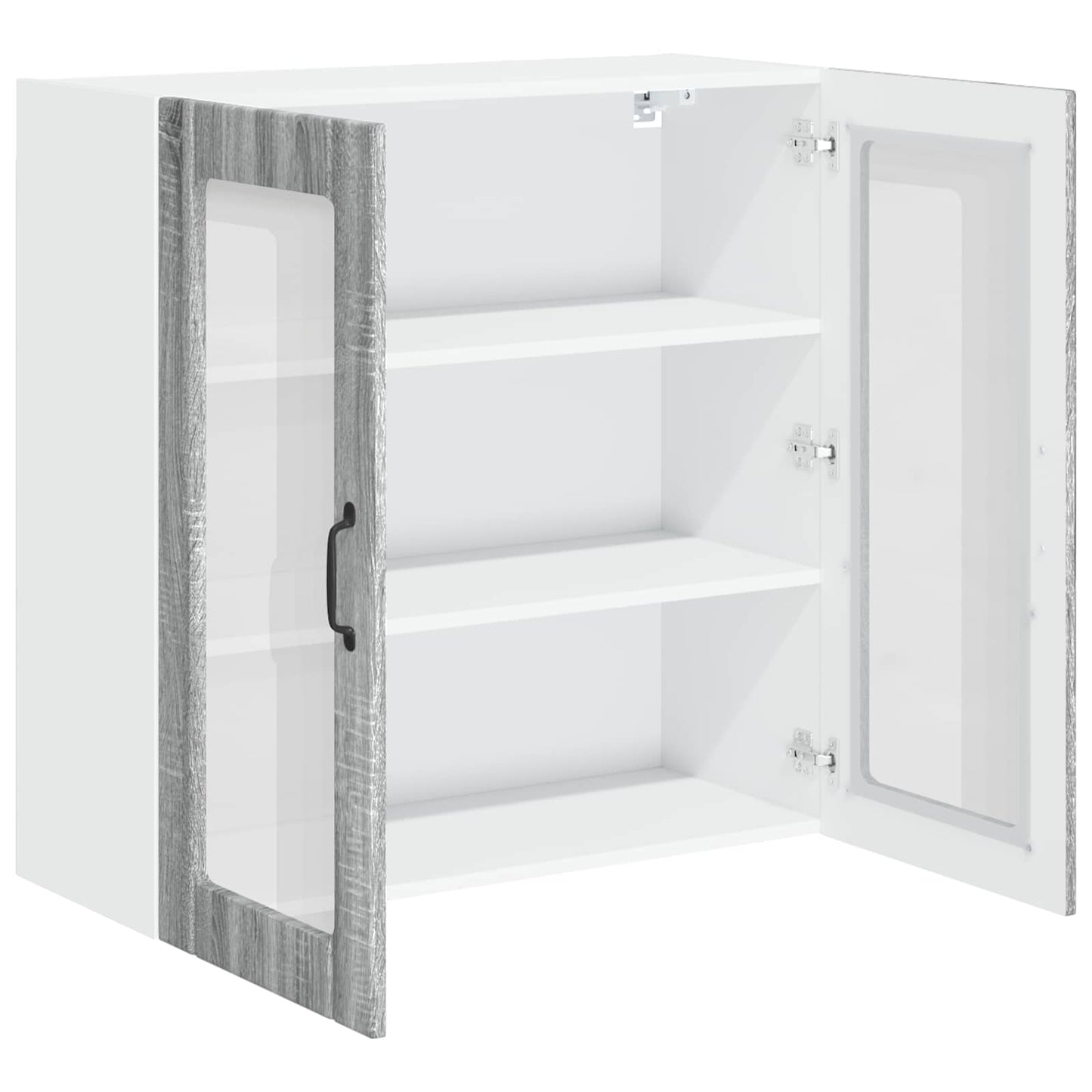 Wall Glass Cabinet LUCCA Grey Sonoma 80 x 31 x 80 cm