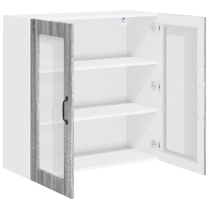 Wall Glass Cabinet LUCCA Grey Sonoma 80 x 31 x 80 cm