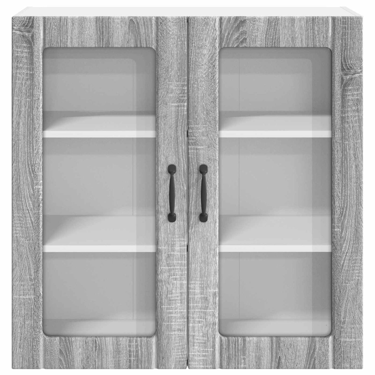 Wall Glass Cabinet LUCCA Grey Sonoma 80 x 31 x 80 cm