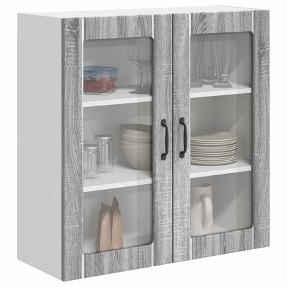 Wall Glass Cabinet LUCCA Grey Sonoma 80 x 31 x 80 cm