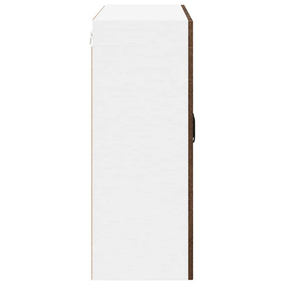 Wall Glass Cabinet LUCCA Brown Oak 80 x 31 x 80 cm