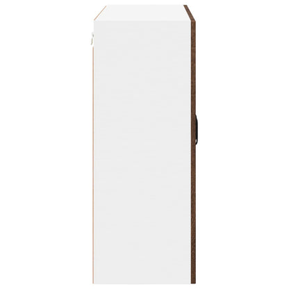 Wall Glass Cabinet LUCCA Brown Oak 80 x 31 x 80 cm