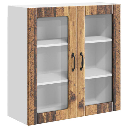 Wall Glass Cabinet LUCCA Old Wood 80 x 31 x 80 cm