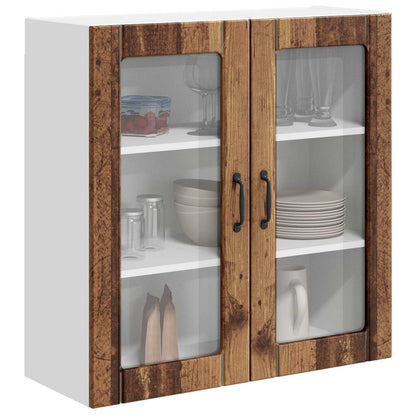 Wall Glass Cabinet LUCCA Old Wood 80 x 31 x 80 cm