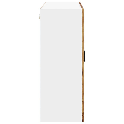 Wall Glass Cabinet LUCCA Old Wood 80 x 31 x 80 cm