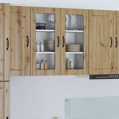 Wall Glass Cabinet LUCCA Artisan Oak 80 x 31 x 80 cm
