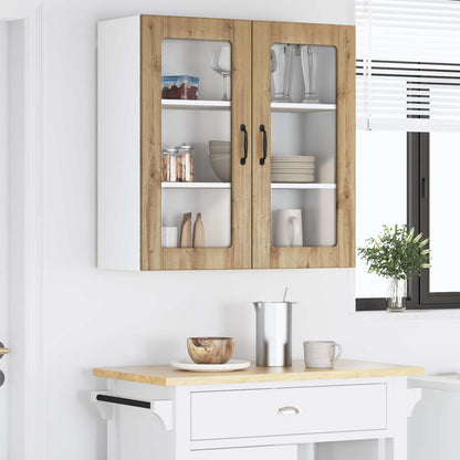 Wall Glass Cabinet LUCCA Artisan Oak 80 x 31 x 80 cm