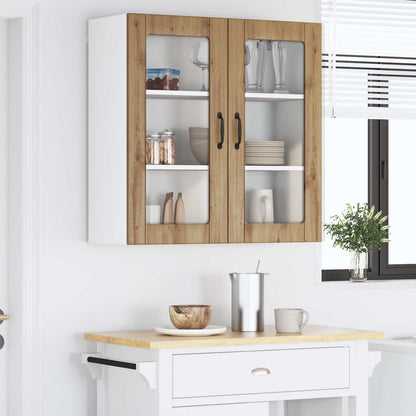 Wall Glass Cabinet LUCCA Artisan Oak 80 x 31 x 80 cm