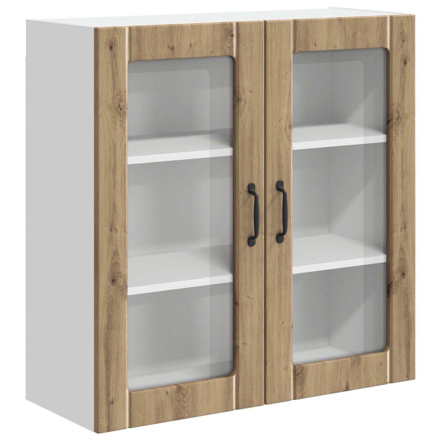 Wall Glass Cabinet LUCCA Artisan Oak 80 x 31 x 80 cm