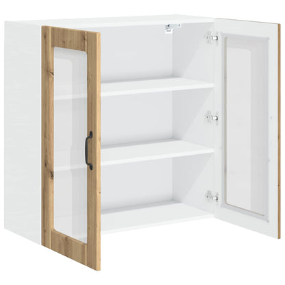 Wall Glass Cabinet LUCCA Artisan Oak 80 x 31 x 80 cm