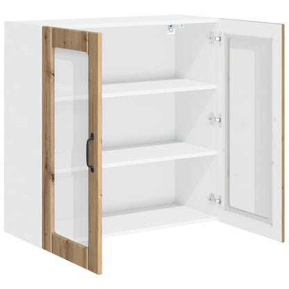 Wall Glass Cabinet LUCCA Artisan Oak 80 x 31 x 80 cm