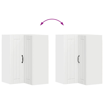 Wall Corner Cabinet LUCCA White 57 x 57 x 80 cm Engineered Wood