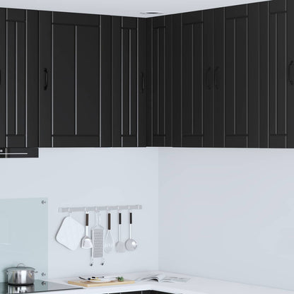 Wall Corner Cabinet LUCCA Black 57 x 57 x 80 cm Engineered Wood