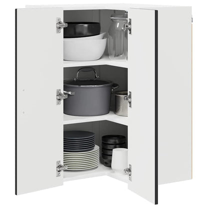 Wall Corner Cabinet LUCCA Black 57 x 57 x 80 cm Engineered Wood