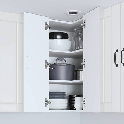 Wall Corner Cabinet LUCCA High Gloss White 57 x 57 x 80 cm