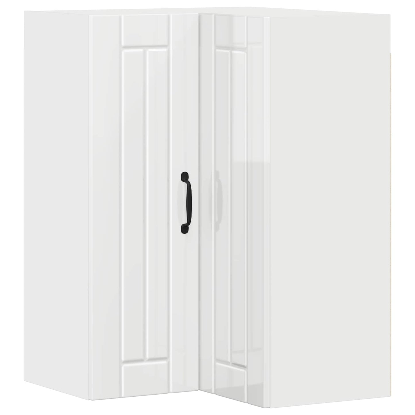 Wall Corner Cabinet LUCCA High Gloss White 57 x 57 x 80 cm
