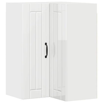 Wall Corner Cabinet LUCCA High Gloss White 57 x 57 x 80 cm