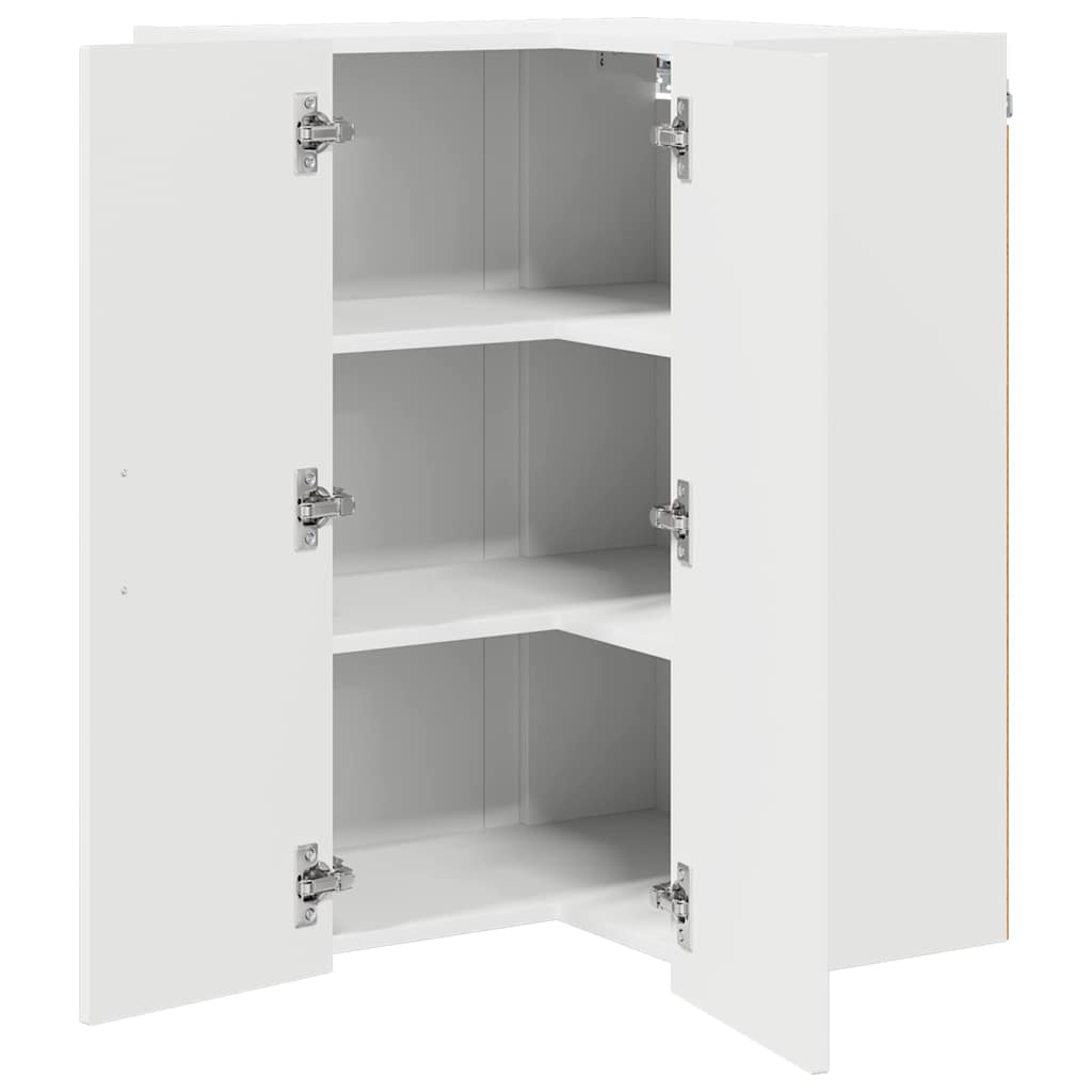 Wall Corner Cabinet LUCCA High Gloss White 57 x 57 x 80 cm