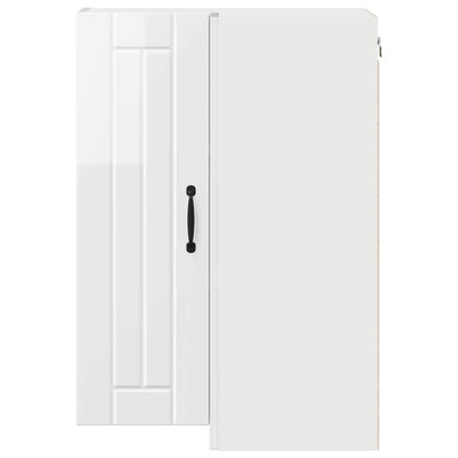 Wall Corner Cabinet LUCCA High Gloss White 57 x 57 x 80 cm